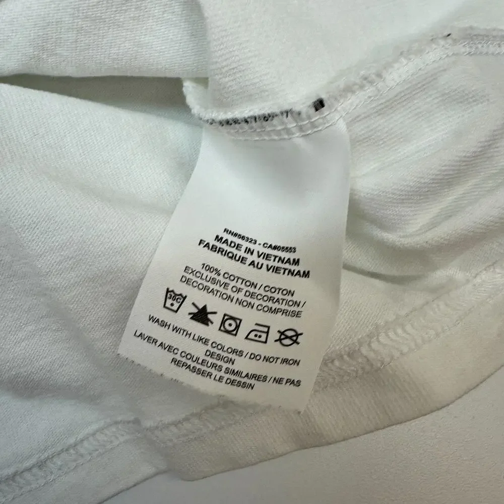 Nike Shirt Mens Small White Long Sleeve Pocket Crew Neck 100% Cotton Tagless